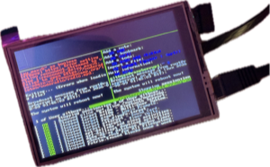 a cyberdeck displaying a split terminal